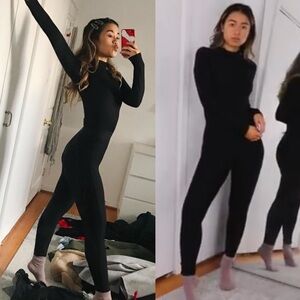 Alexander Wang x Uniqlo Heattech Extra Warm Thermal Bodysuit Black Long Sleeve L